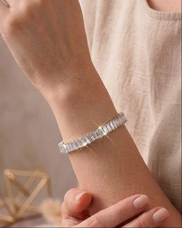 Silver Tennis Bracelet for Women | Sparkling Cubic Zirconia Stone Bracelet