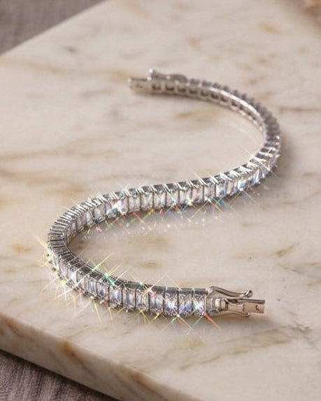Silver Tennis Bracelet for Women | Sparkling Cubic Zirconia Stone Bracelet