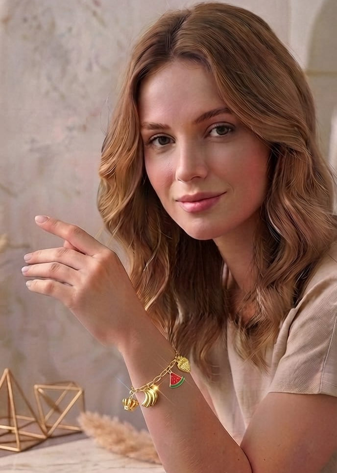 Beautiful Gold Charm Bracelet for Women | Adjustable Beaded Chain Bracelet