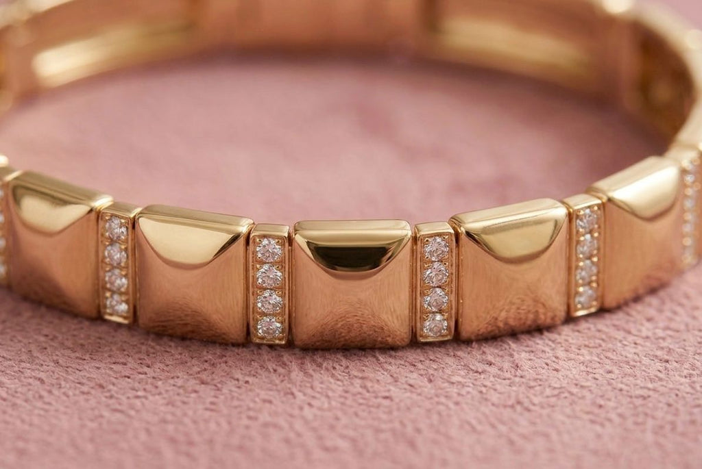 Golden And Stone Pattern Anti Tarnish Bracelet