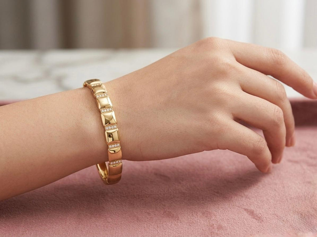 Golden And Stone Pattern Anti Tarnish Bracelet