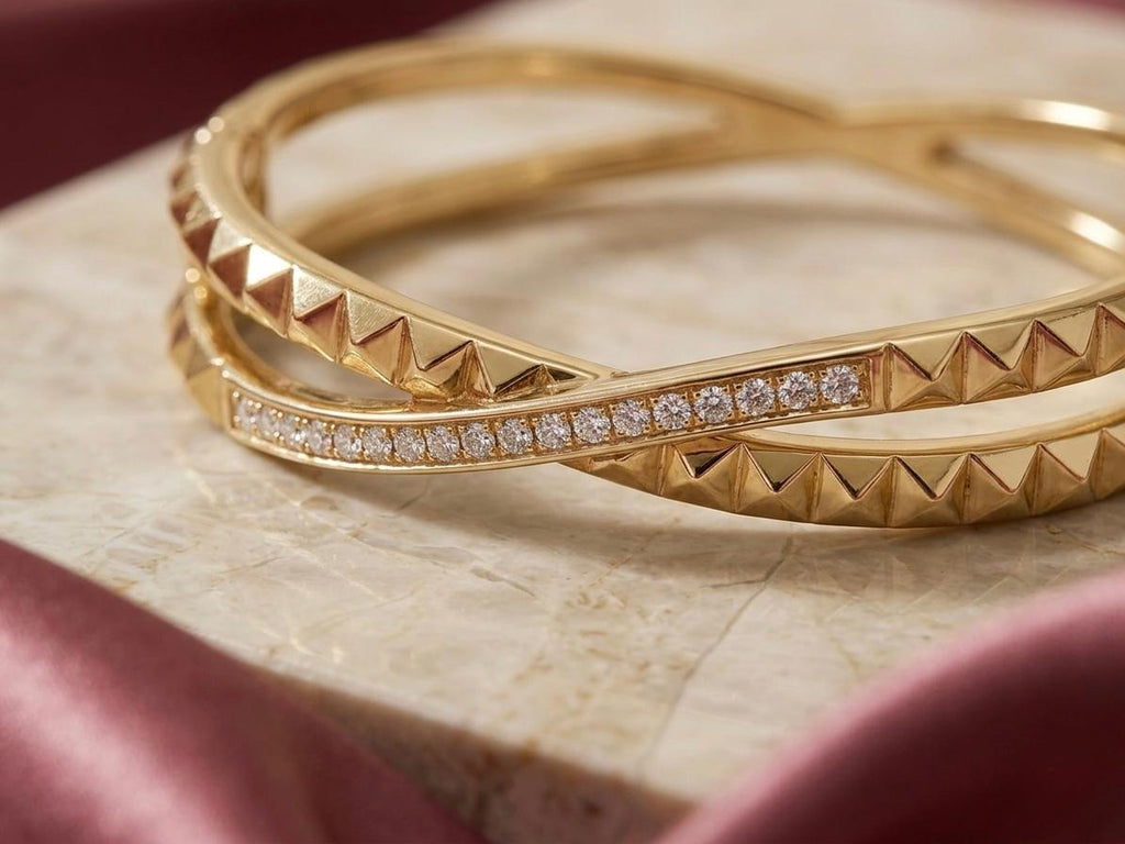 Cross Bangle Golden Anti Tarnish Bracelet