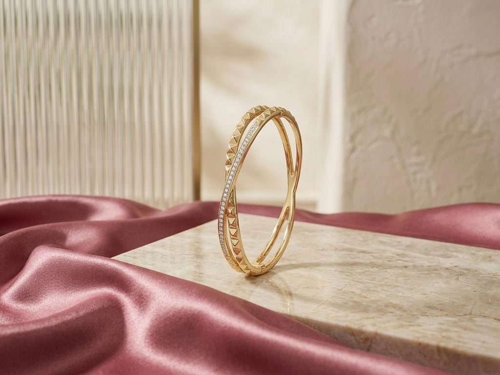 Cross Bangle Golden Anti Tarnish Bracelet