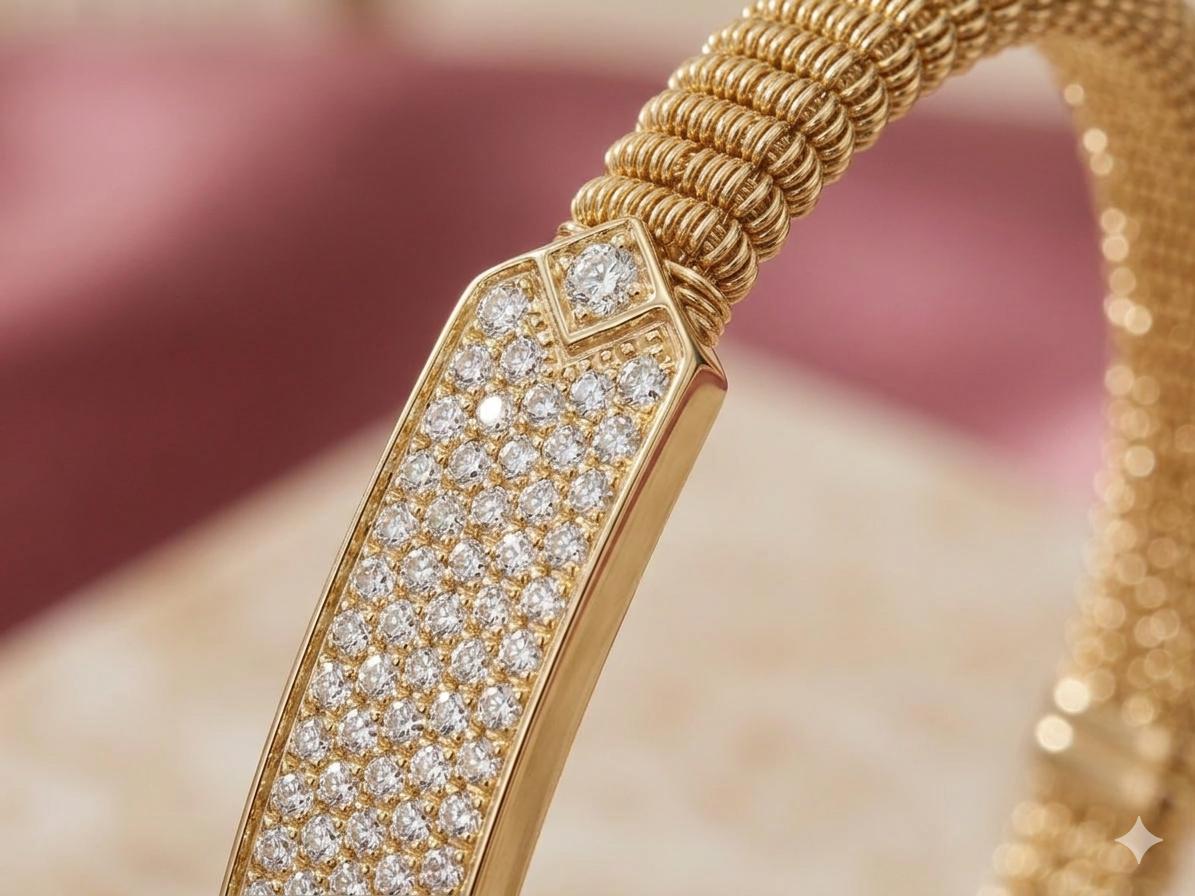 AD Stone Golden Anti Tarnish Bracelet