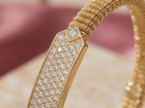 AD Stone Golden Anti Tarnish Bracelet