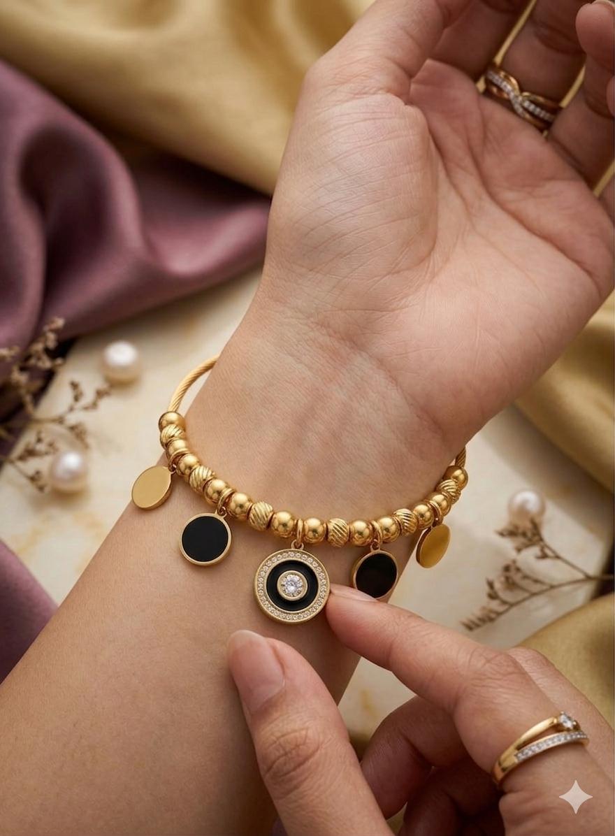 Anti Tarnish Golden Charm Bracelet