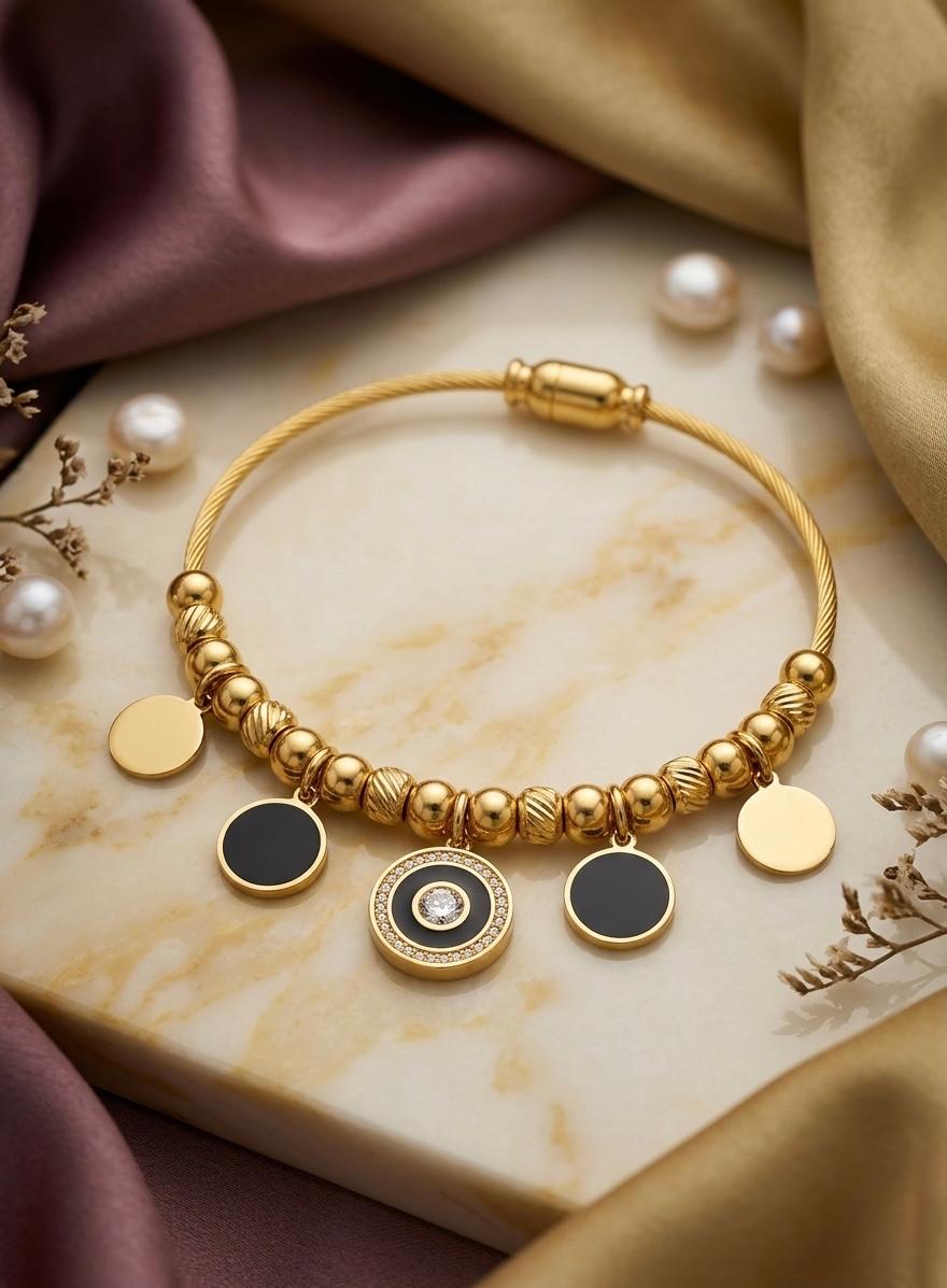 Anti Tarnish Golden Charm Bracelet
