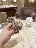 Double Color Snake Watch Bracelet With Light Yellow Dial
