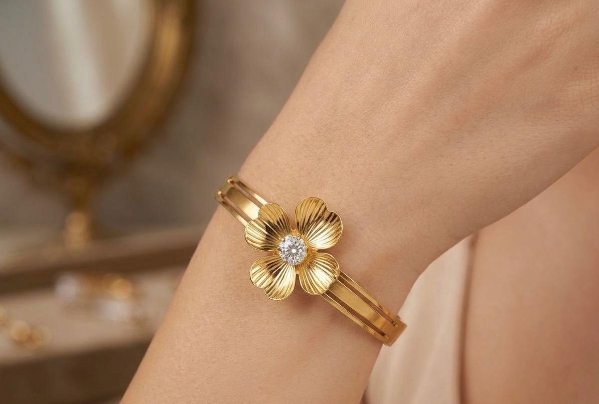 Flower Inspired Anti Tarnish Baby Size Bracelet