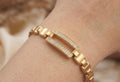 AD Stone Square Design Gold Anti Tarnish Bracelet