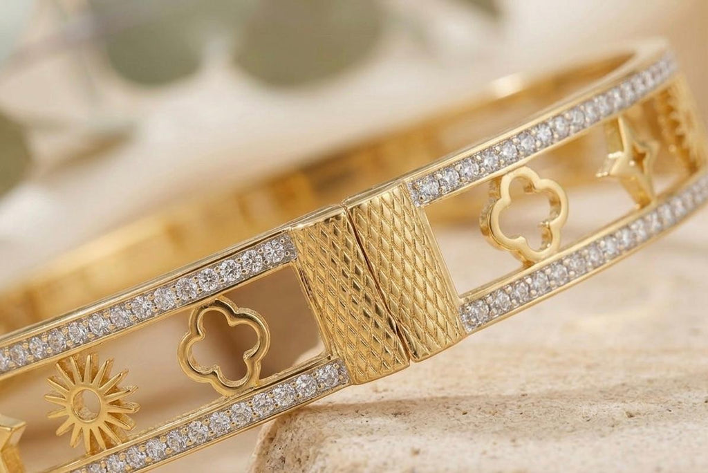 AD Stone With Gold Anti Tarnish Bracelet