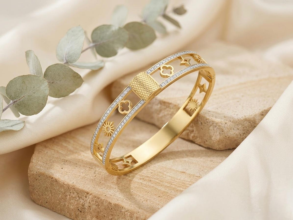 AD Stone With Gold Anti Tarnish Bracelet