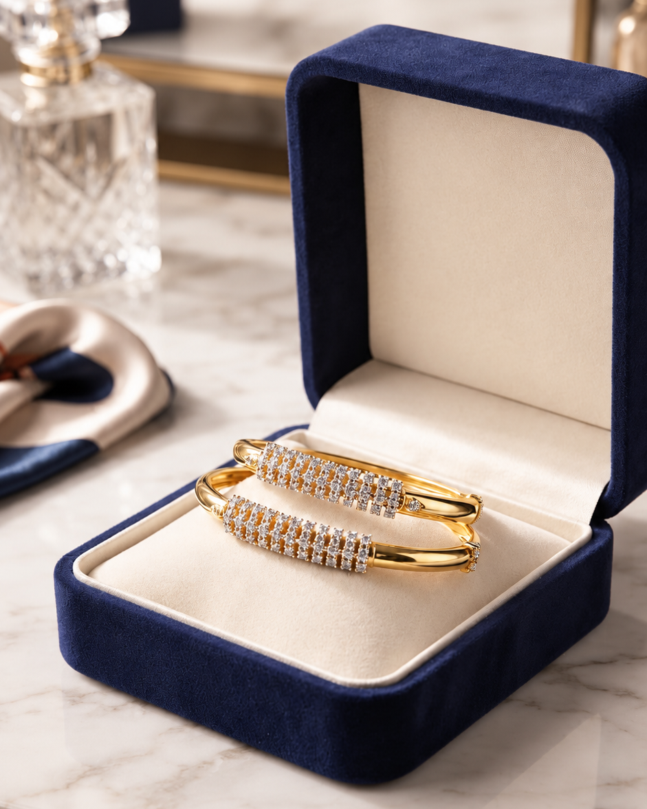 Gold Plated AD Stone Bangles