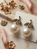 Leafy Pearl Studs