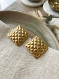Square Checkered Shaped Anti Tarnish Earrings