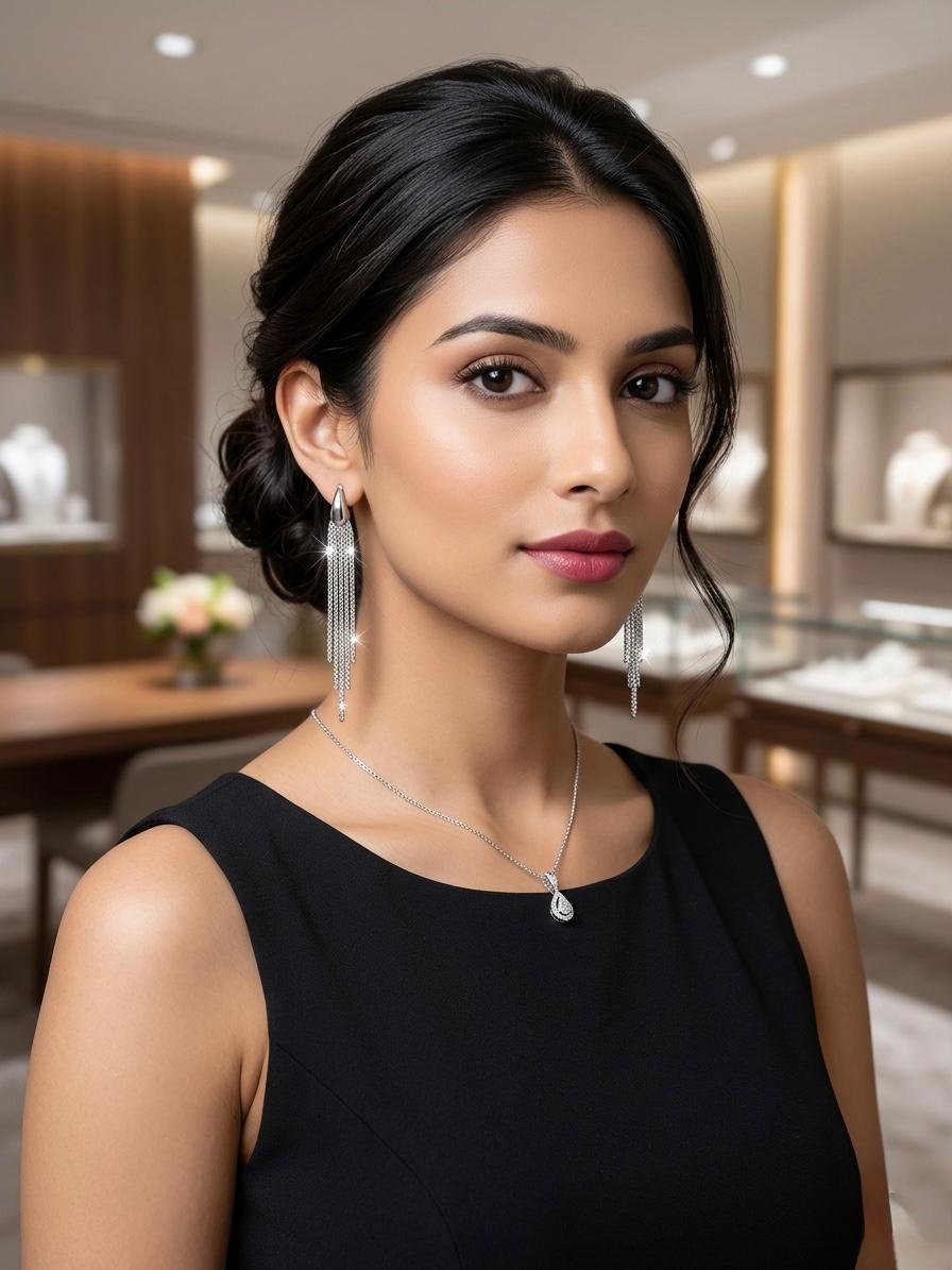 Silver  Hoops With Hangings