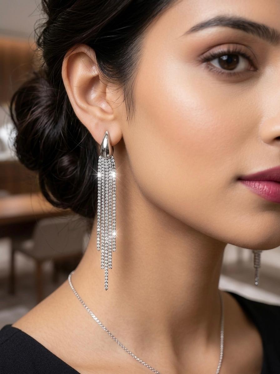 Silver  Hoops With Hangings