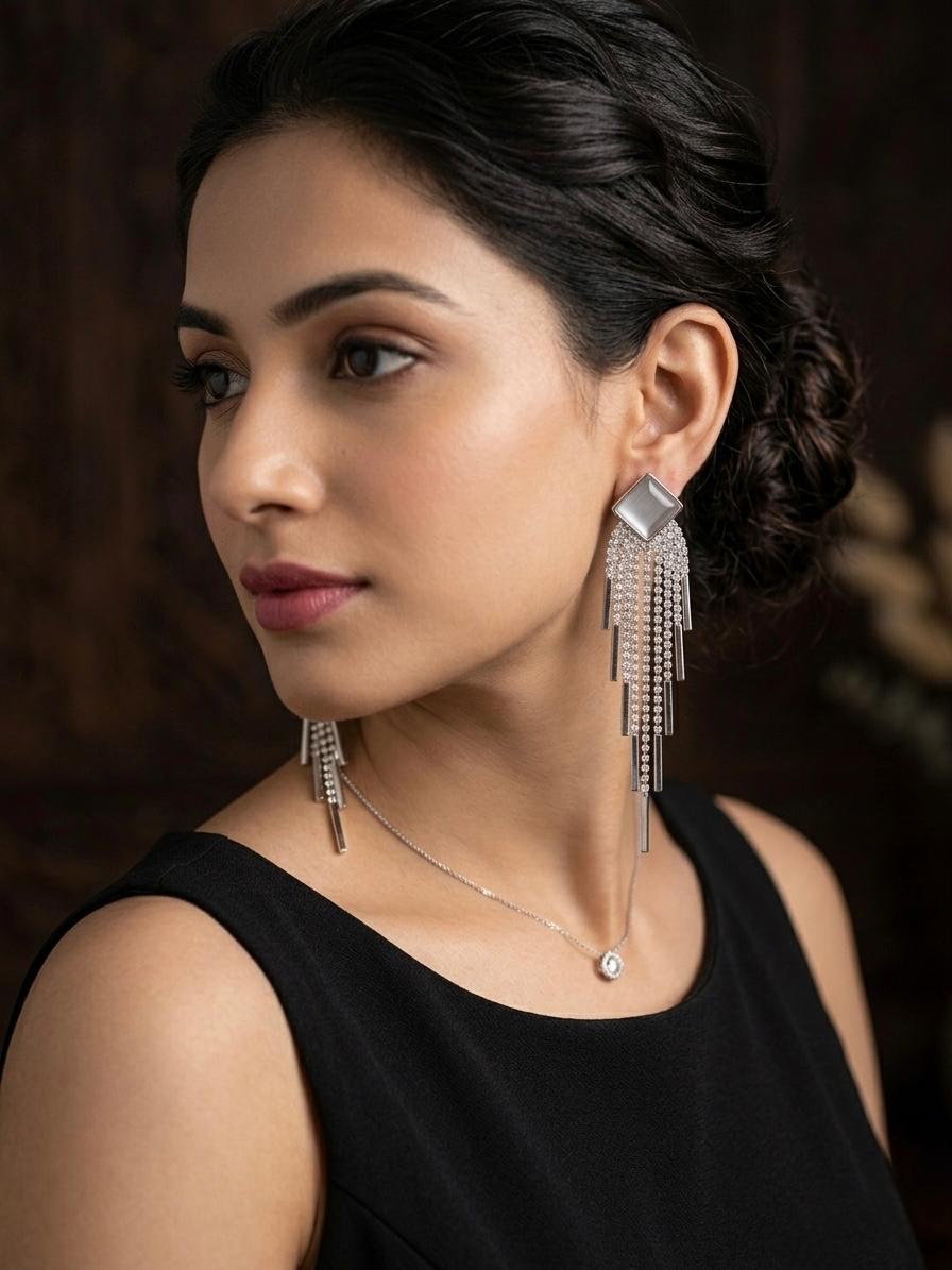 Glassy Silver Pearl With Hangings