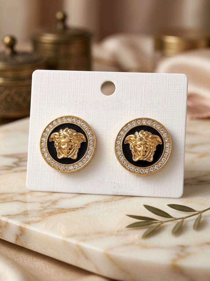 Branded Golden Black studs
