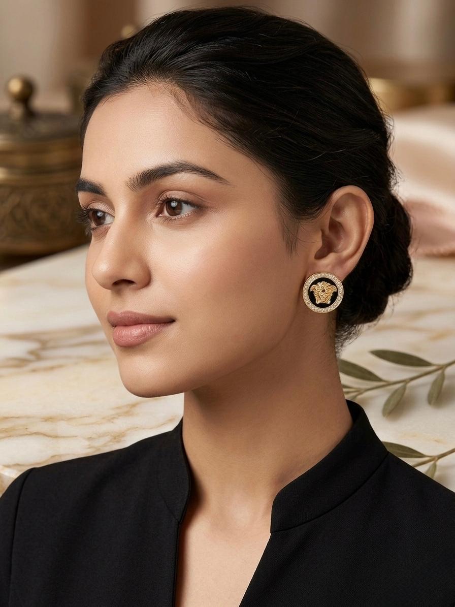 Branded Golden Black studs