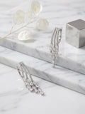 AD Stone Three Layered Hanging Earrings