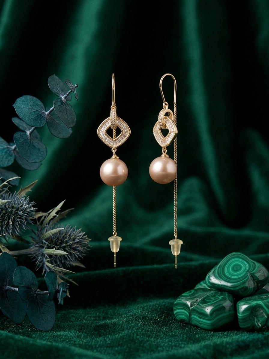 Elegant Sleek Look Pearl And Stone Hangings
