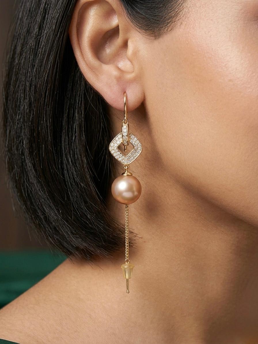 Elegant Sleek Look Pearl And Stone Hangings