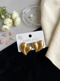 Heart Shaped Anti Tarnish Golden Studs