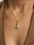 Anti Tarnish Chain With Heart and Stone Pendant
