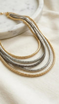 Multi Layered Multi Color Wired Necklace