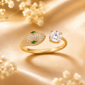 Stone Snake Ring in Anti Tarnish Gold