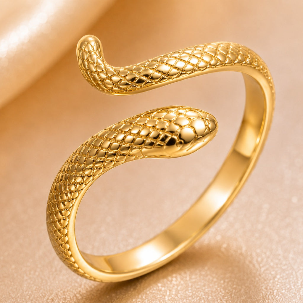 Sleek Snake Anti Tarnish Gold Ring