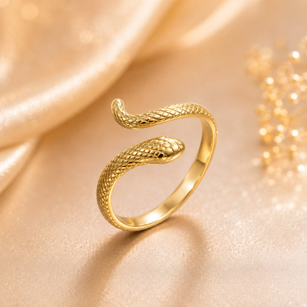 Sleek Snake Anti Tarnish Gold Ring