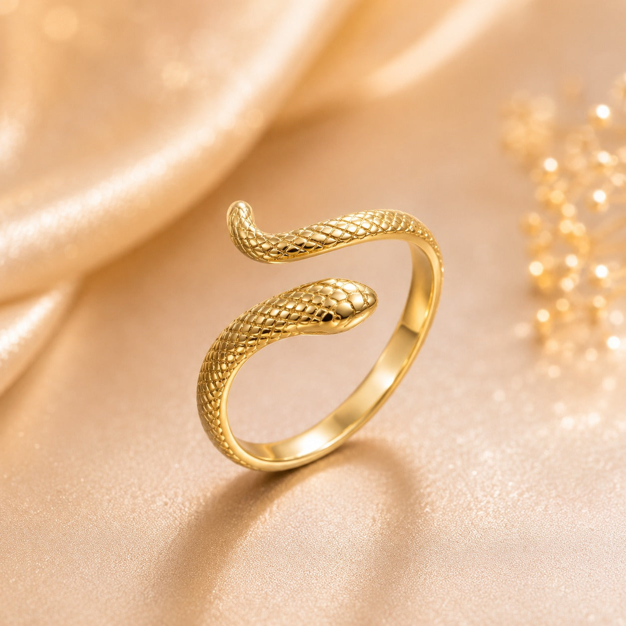 Sleek Snake Anti Tarnish Gold Ring