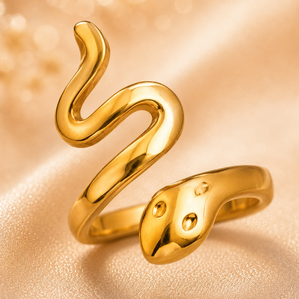 Big Snake Anti Tarnish Gold Ring