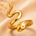 Big Snake Anti Tarnish Gold Ring