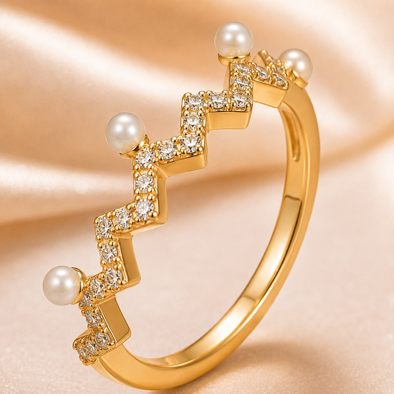 Crown Shaped Sleek Anti Tarnish Ring