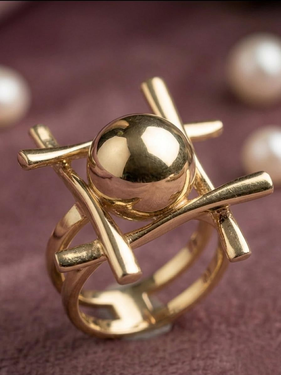 Hash Tag Golden Anti Tarnish Ring