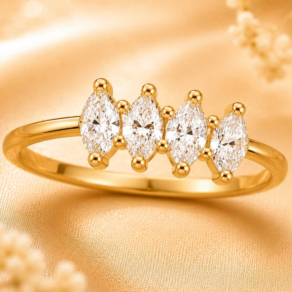 Four Center Stones Anyi Tarn ish Golden Ring