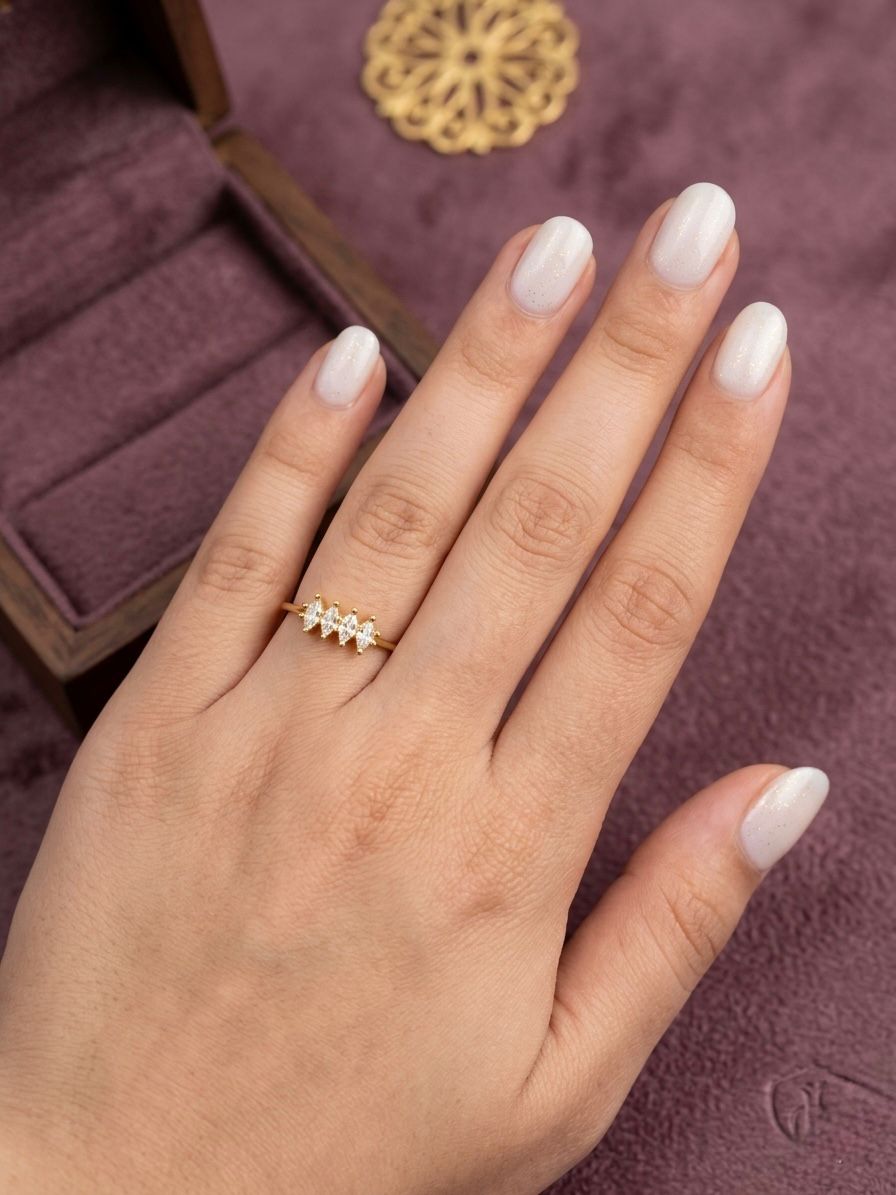 Four Center Stones Anyi Tarn ish Golden Ring
