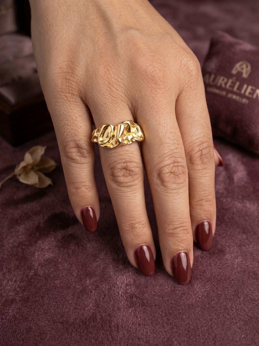Funky Design Anti Tarnish Gold Ring