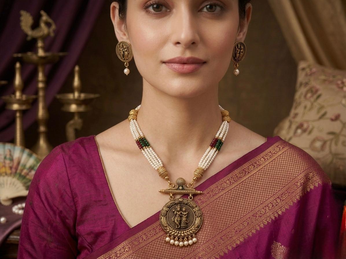Radha Krishan Mandir Jewelry Set