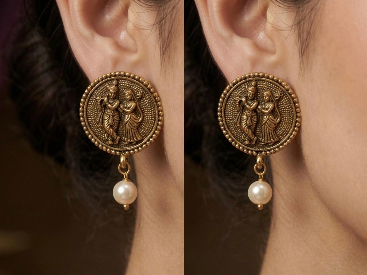 Radha Krishan Mandir Jewelry Set