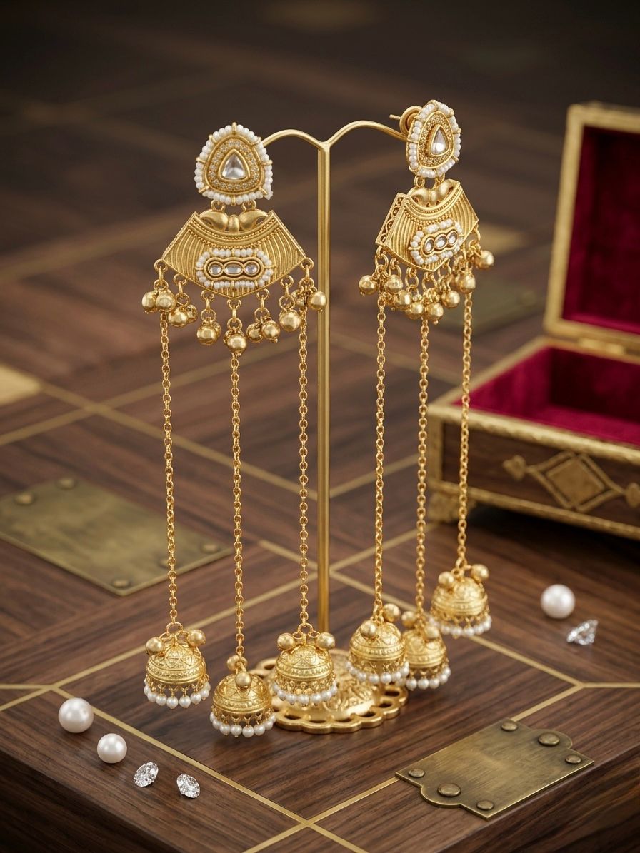 Kashmiri Earrings With Jhumki