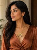 Premium Statement Necklace & Earrings Set | Gold Finish Fashion Jewelry