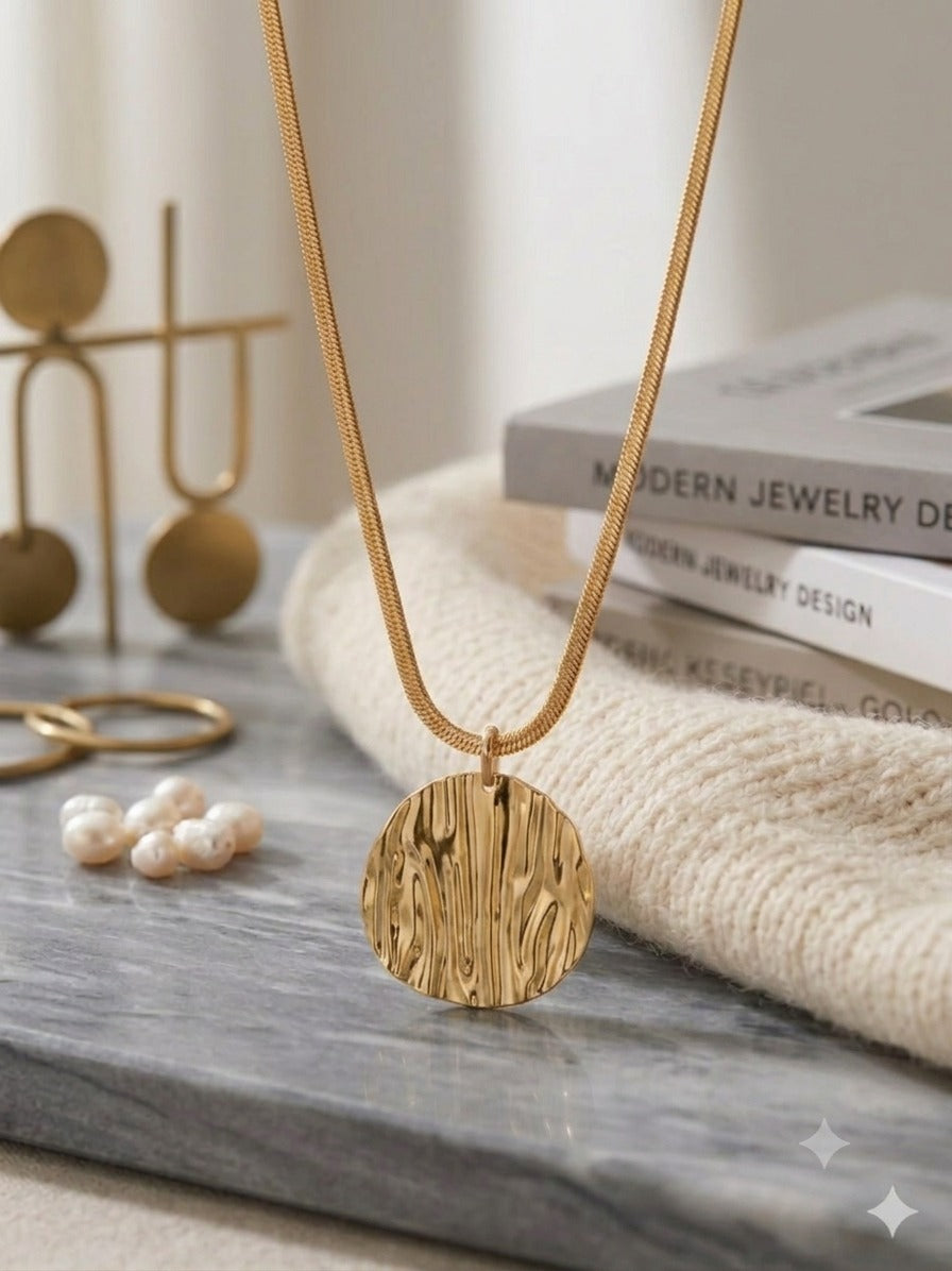 Stylish Anti-Tarnish Broad Pendant Necklace & Earrings Set for Women | Gold Finish Fashion Jewelry ⭐
