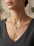 Elegant Ocean Wave Layered Charm Necklace for Women | Gold Finish Fashion Jewelry