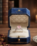 Pink Solitaire Stone Adjustable Silver Ring for Women ⭐