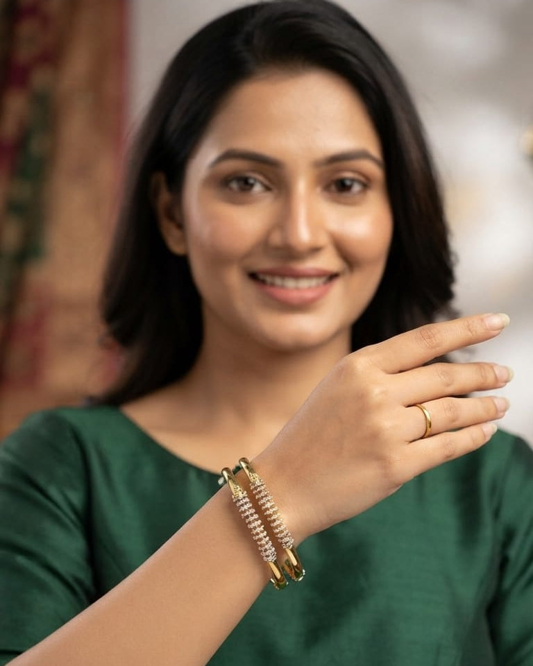 Gold Plated AD Stone Bangles