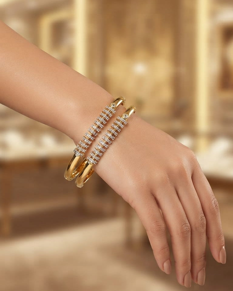 Gold Plated AD Stone Bangles